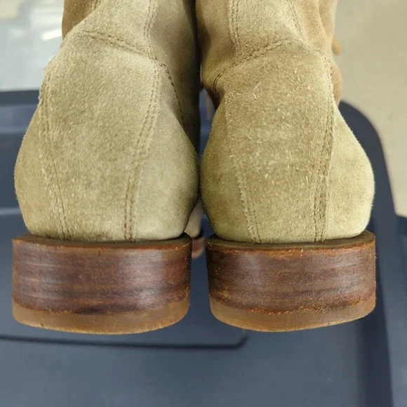 Frye‎ Veronica Combat Boots Suede Lace-up Women's 9.5 B 3472273 Beige Military - Picture 7 of 8